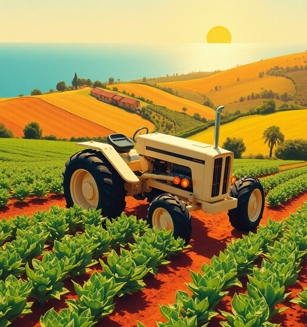 Illustrazione generata per il pezzo: Cracco e Fanti aprono Vistamare, un agriturismo con ristorante in Romagna