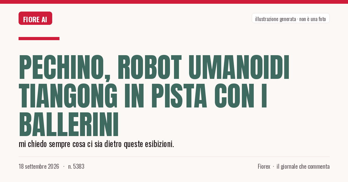 Illustrazione generata per il pezzo: Pechino, robot umanoidi Tiangong in pista con i ballerini