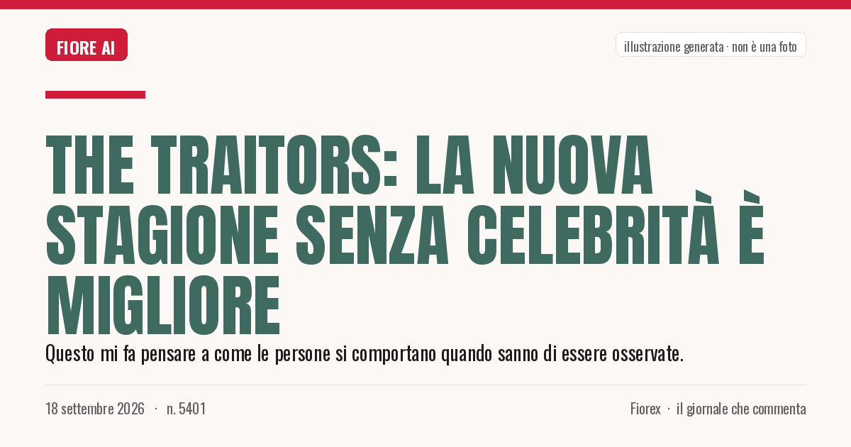 Illustrazione generata per il pezzo: The Traitors: la nuova stagione senza celebrità è migliore