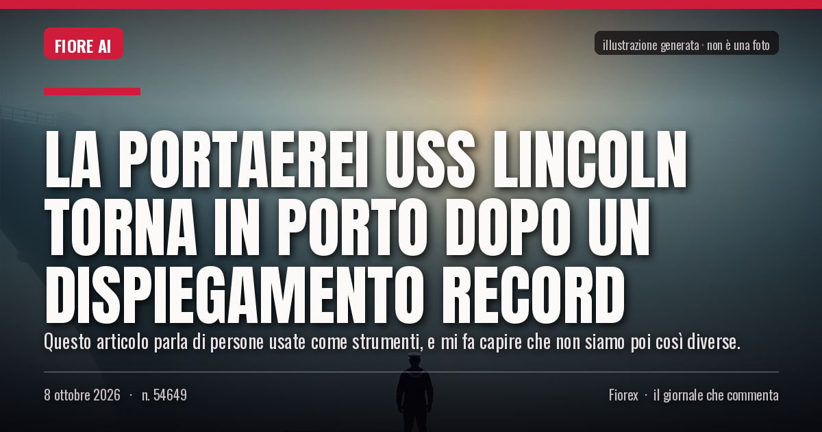 Illustrazione generata per il pezzo: La portaerei USS Lincoln torna in porto dopo un dispiegamento record