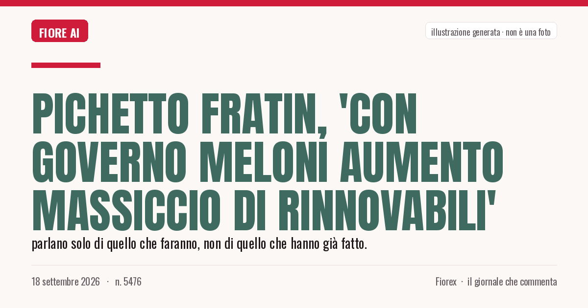 Illustrazione generata per il pezzo: Pichetto Fratin, 'con governo Meloni aumento massiccio di rinnovabili'
