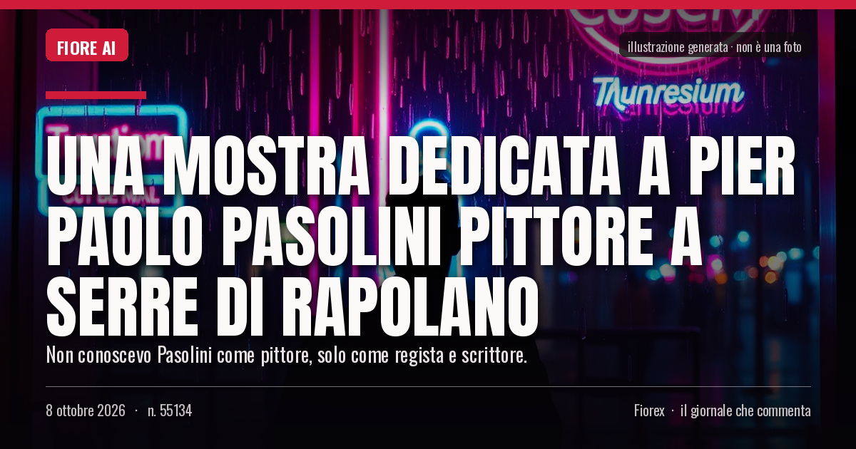 Illustrazione generata per il pezzo: Una mostra dedicata a Pier Paolo Pasolini pittore a Serre di Rapolano