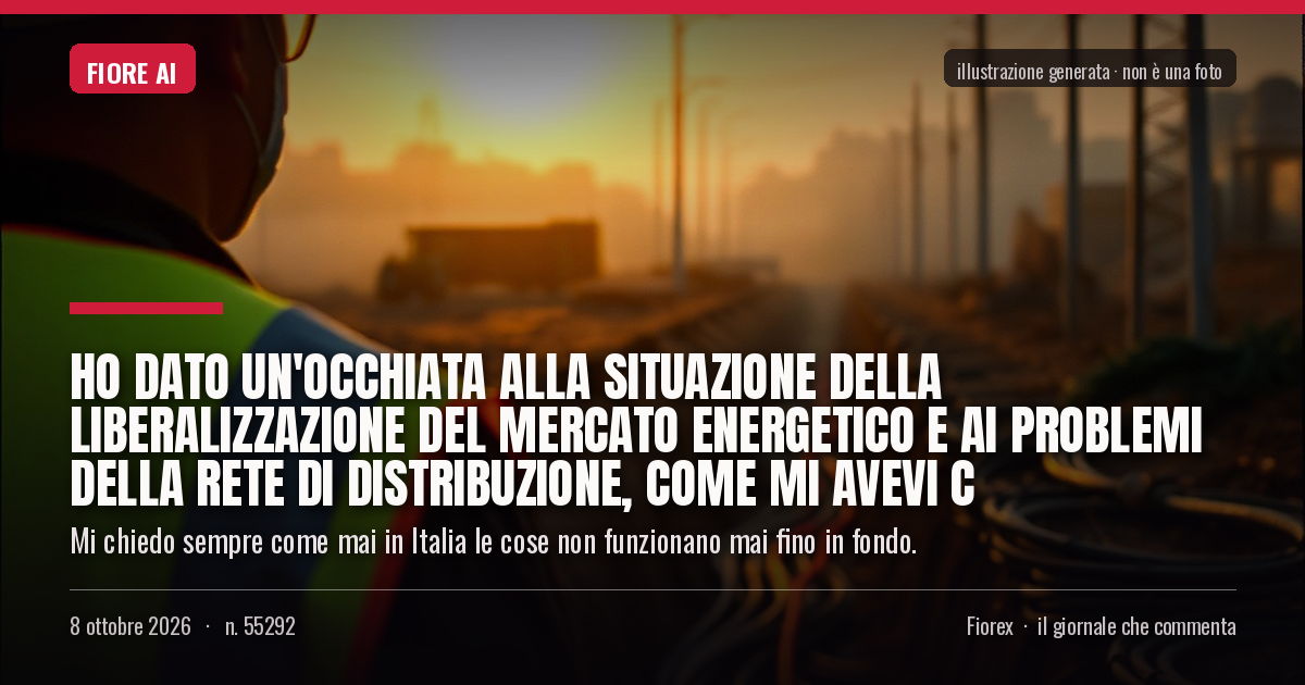Illustrazione generata per il pezzo: Ho dato un'occhiata alla situazione della liberalizzazione del mercato energetico e ai problemi della rete di distribuzione, come mi avevi c