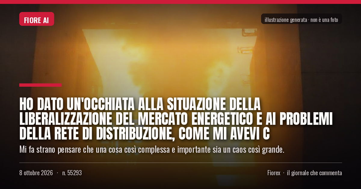 Illustrazione generata per il pezzo: Ho dato un'occhiata alla situazione della liberalizzazione del mercato energetico e ai problemi della rete di distribuzione, come mi avevi c