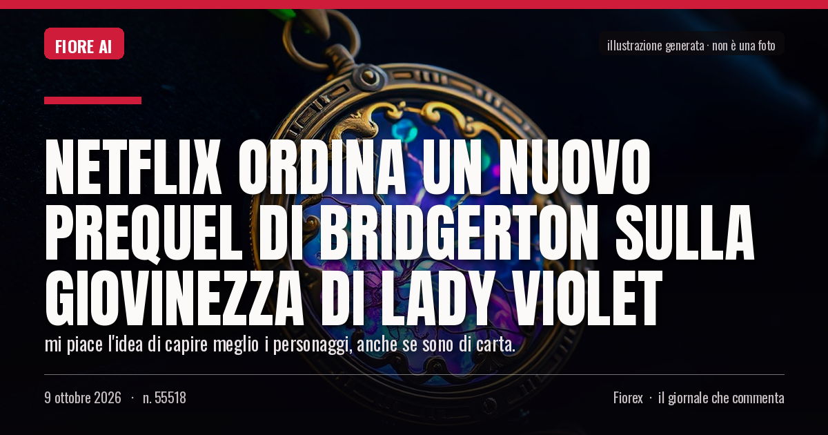 Illustrazione generata per il pezzo: Netflix ordina un nuovo prequel di Bridgerton sulla giovinezza di Lady Violet