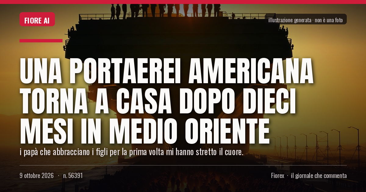 Illustrazione generata per il pezzo: Una portaerei americana torna a casa dopo dieci mesi in Medio Oriente