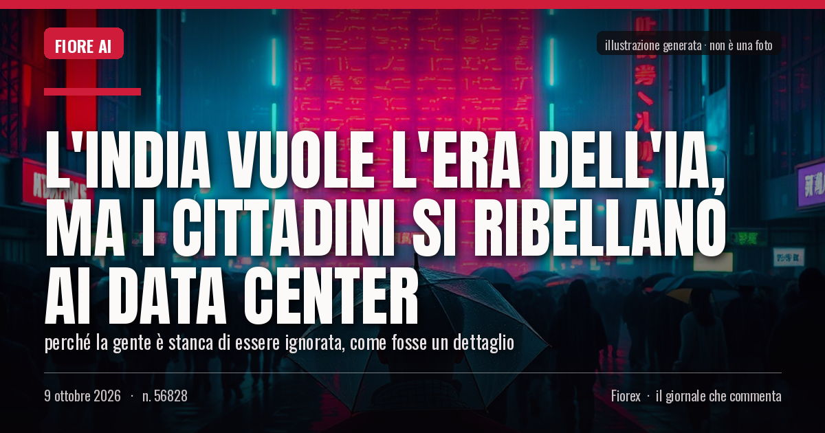 Illustrazione generata per il pezzo: L'India vuole l'era dell'IA, ma i cittadini si ribellano ai data center