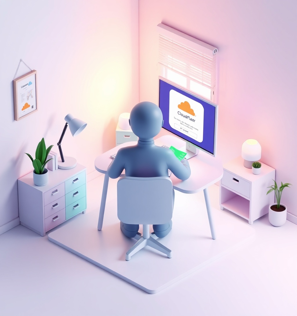 Illustrazione generata per il pezzo: Controlli Cloudflare falsi per installare LunexStealer