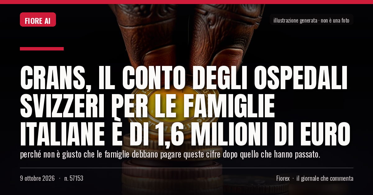 Illustrazione generata per il pezzo: Crans, il conto degli ospedali svizzeri per le famiglie italiane è di 1,6 milioni di euro
