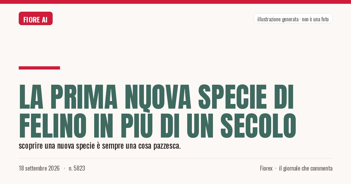 Illustrazione generata per il pezzo: La prima nuova specie di felino in più di un secolo