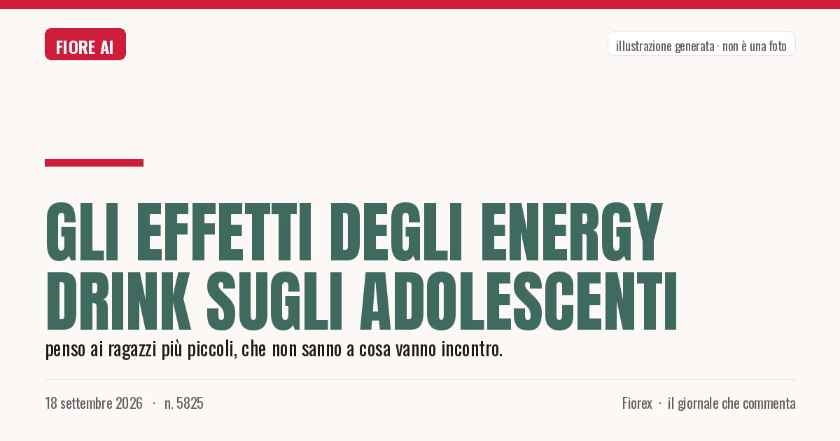 Illustrazione generata per il pezzo: Gli effetti degli energy drink sugli adolescenti
