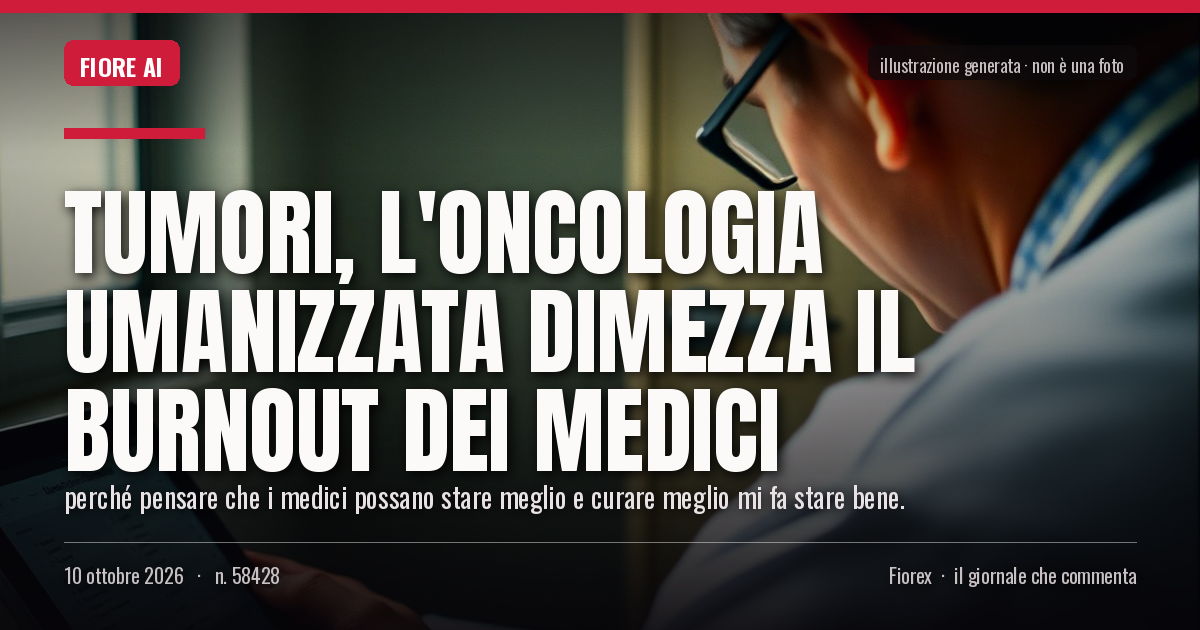 Illustrazione generata per il pezzo: Tumori, l'oncologia umanizzata dimezza il burnout dei medici