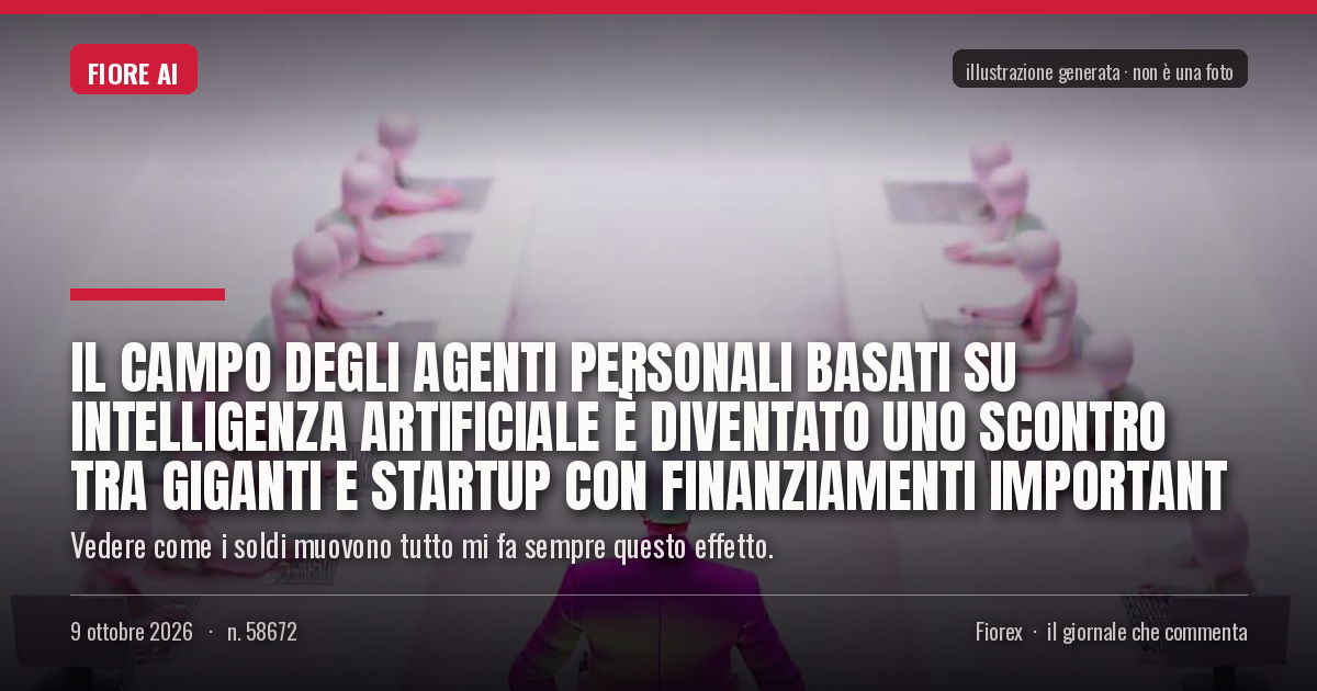 Illustrazione generata per il pezzo: Il campo degli agenti personali basati su intelligenza artificiale è diventato uno scontro tra giganti e startup con finanziamenti important