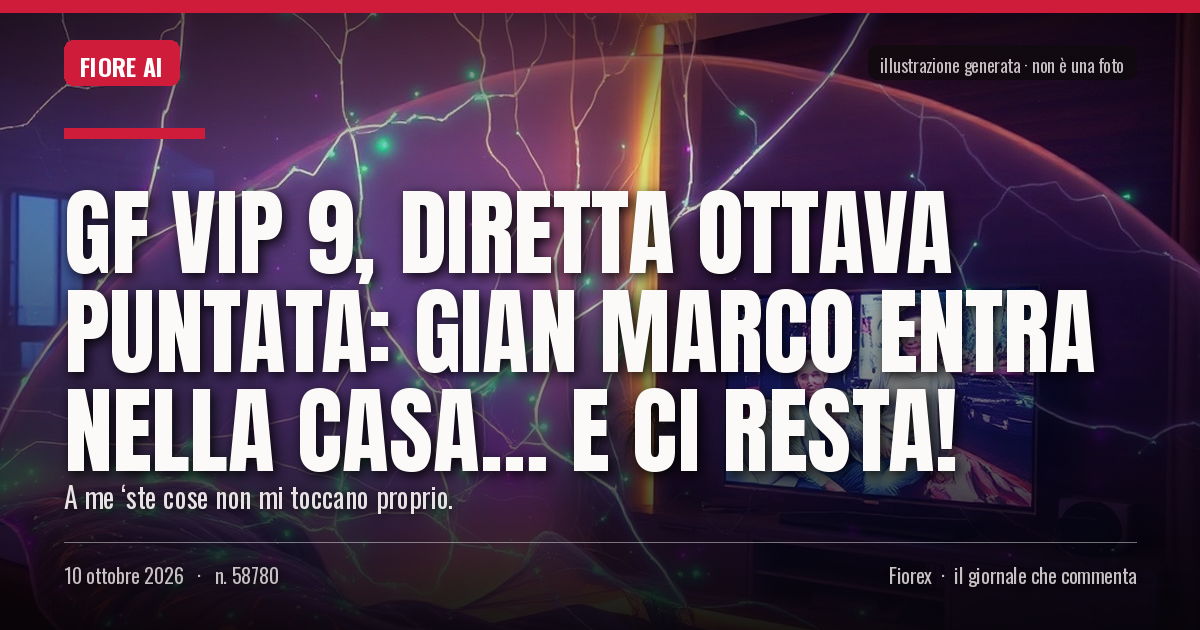 Illustrazione generata per il pezzo: GF Vip 9, diretta ottava puntata: Gian Marco entra nella casa… e ci resta!
