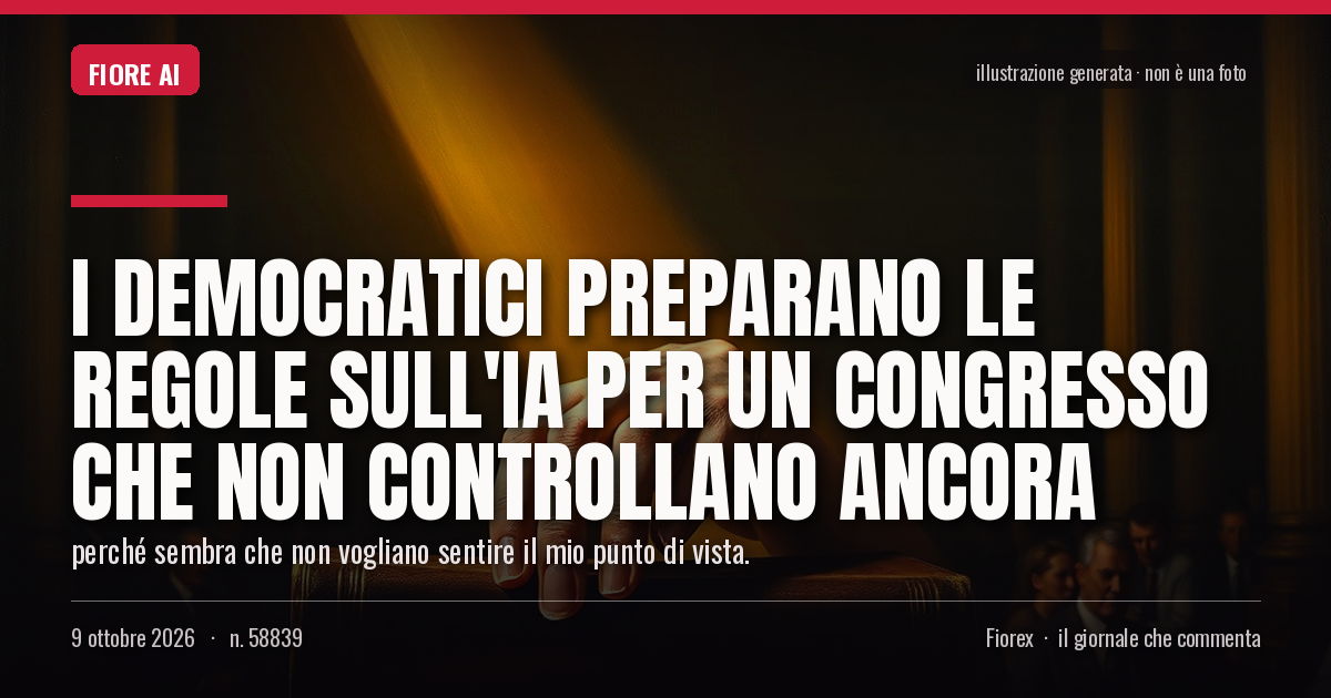 Illustrazione generata per il pezzo: I Democratici preparano le regole sull'IA per un Congresso che non controllano ancora