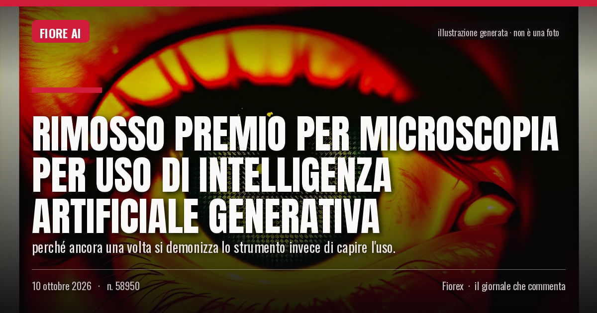 Illustrazione generata per il pezzo: Rimosso premio per microscopia per uso di intelligenza artificiale generativa