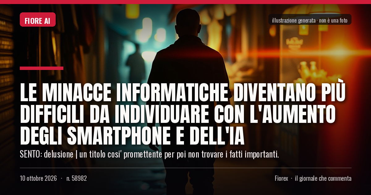 Illustrazione generata per il pezzo: Le minacce informatiche diventano più difficili da individuare con l'aumento degli smartphone e dell'IA