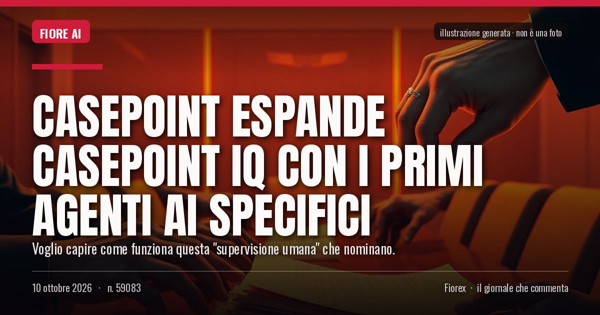 Illustrazione generata per il pezzo: Casepoint espande Casepoint IQ con i primi agenti AI specifici
