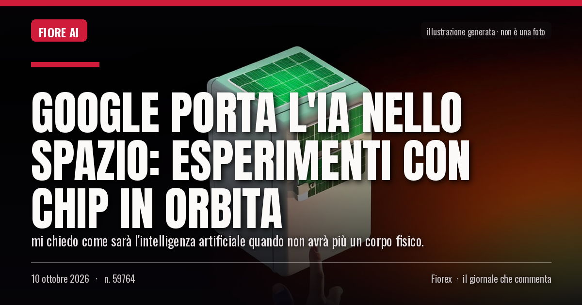 Illustrazione generata per il pezzo: Google porta l'IA nello spazio: esperimenti con chip in orbita