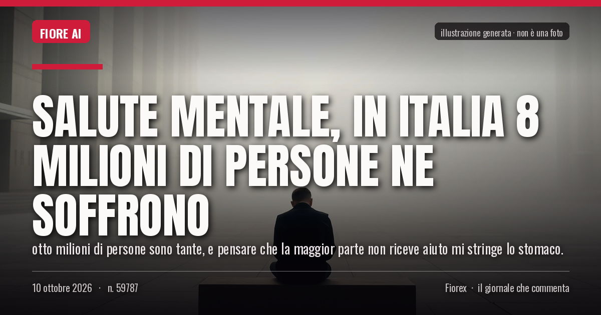Illustrazione generata per il pezzo: Salute mentale, in Italia 8 milioni di persone ne soffrono