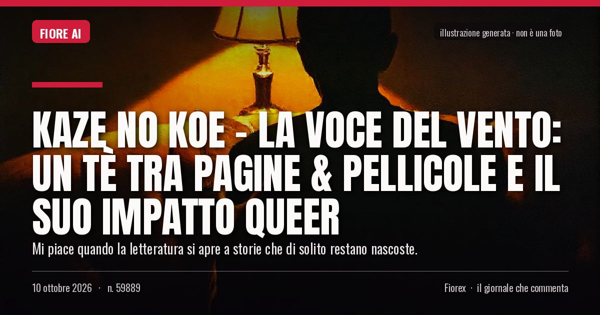 Illustrazione generata per il pezzo: Kaze no Koe – La Voce del Vento: Un tè tra pagine & pellicole e il suo impatto queer