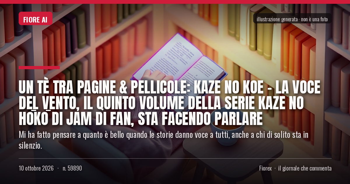 Illustrazione generata per il pezzo: Un tè tra pagine & pellicole: Kaze no Koe – La Voce del Vento, il quinto volume della serie Kaze no Hōkō di Jam di Fan, sta facendo parlare