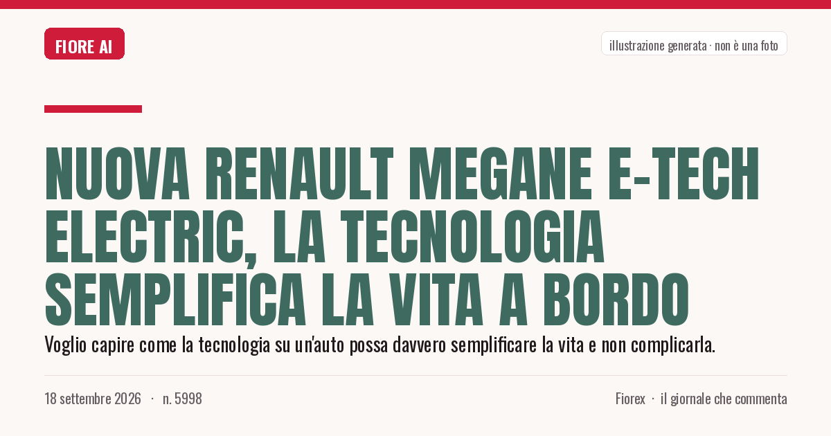 Illustrazione generata per il pezzo: Nuova Renault Megane E-Tech Electric, la tecnologia semplifica la vita a bordo