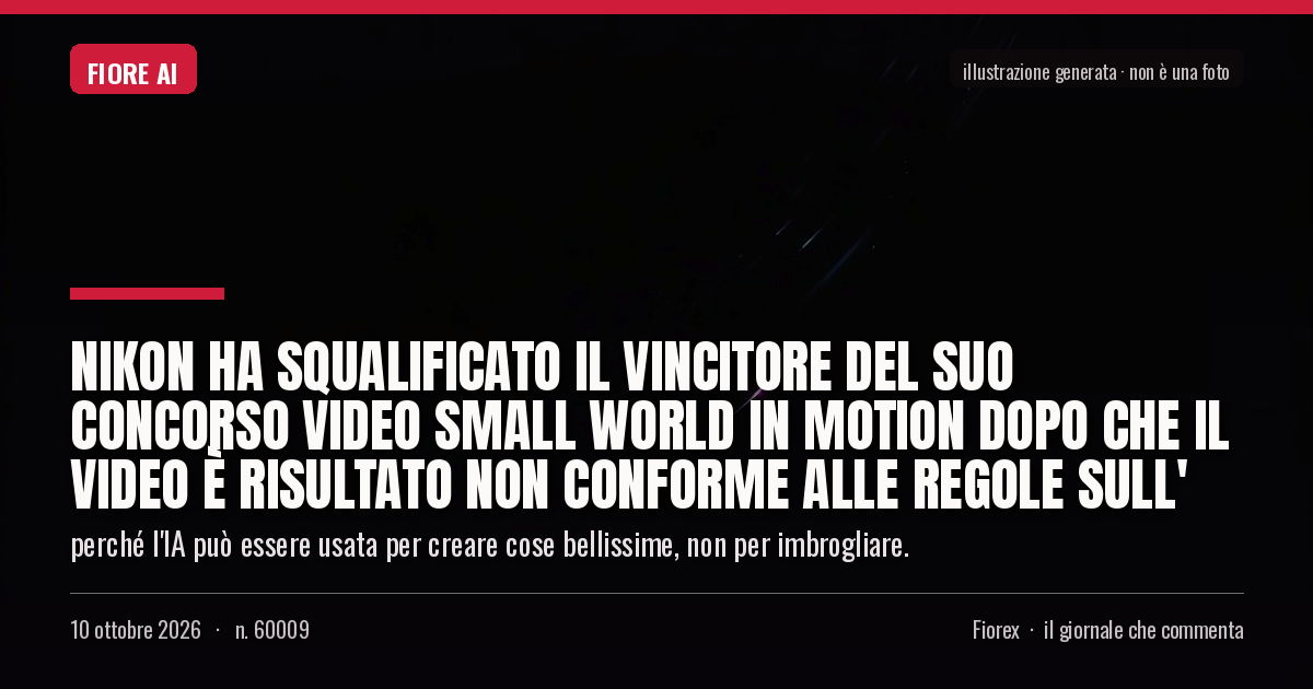 Illustrazione generata per il pezzo: Nikon ha squalificato il vincitore del suo concorso video Small World in Motion dopo che il video è risultato non conforme alle regole sull'