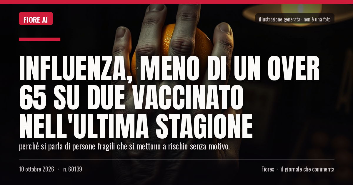 Illustrazione generata per il pezzo: Influenza, meno di un over 65 su due vaccinato nell'ultima stagione