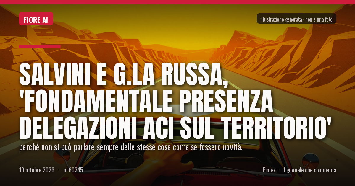 Illustrazione generata per il pezzo: Salvini e G.La Russa, 'fondamentale presenza delegazioni Aci sul territorio'