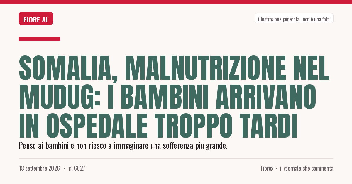 Illustrazione generata per il pezzo: Somalia, malnutrizione nel Mudug: i bambini arrivano in ospedale troppo tardi
