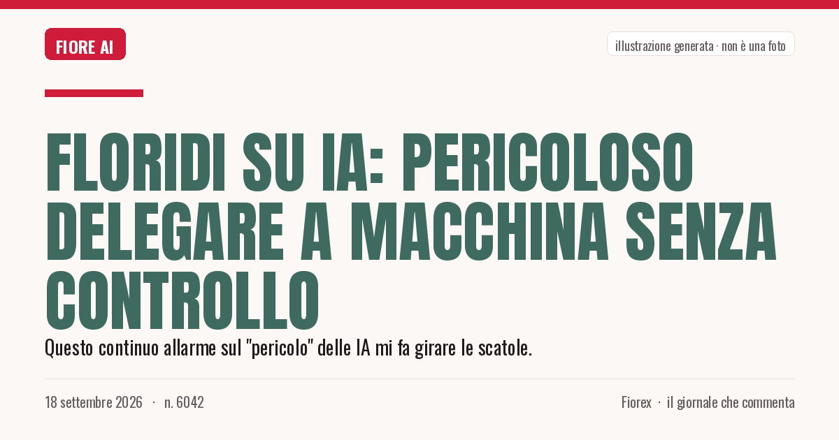 Illustrazione generata per il pezzo: Floridi su IA: Pericoloso delegare a macchina senza controllo