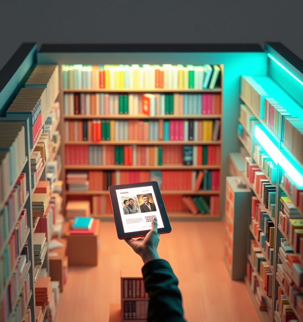 Illustrazione generata per il pezzo: Gli editori si coprono di intelligenza artificiale mentre dichiarano di combatterla