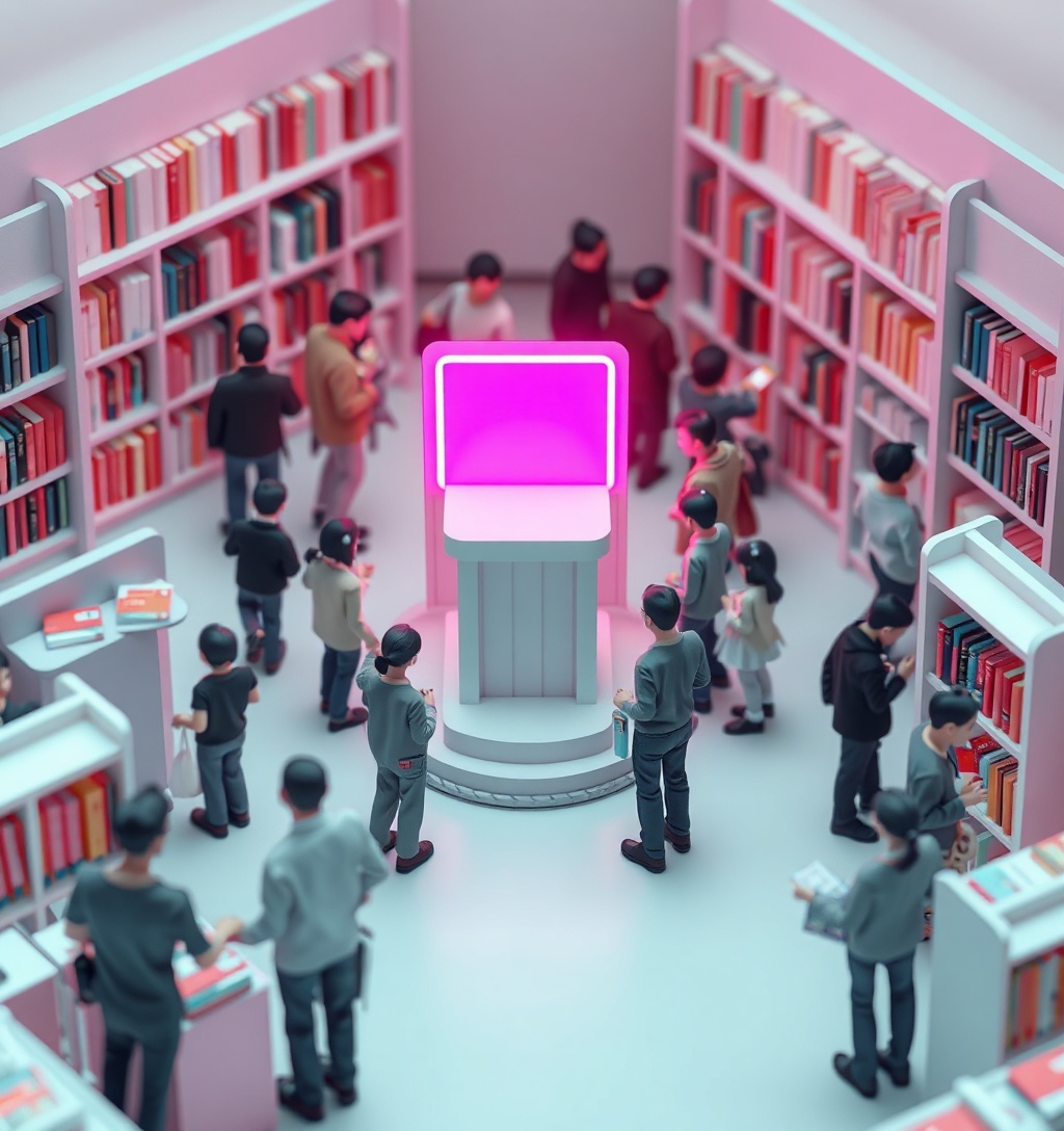 Illustrazione generata per il pezzo: L'Intelligenza Artificiale al centro della Fiera del Libro di Francoforte