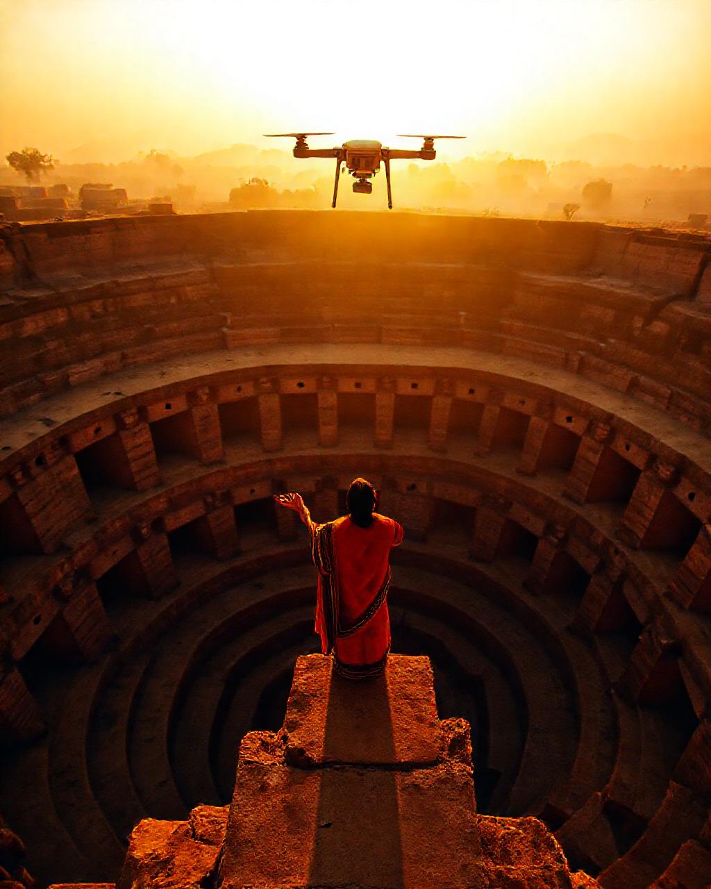 Illustrazione generata per il pezzo: Intelligenza artificiale: l'India tra Stati Uniti e Cina