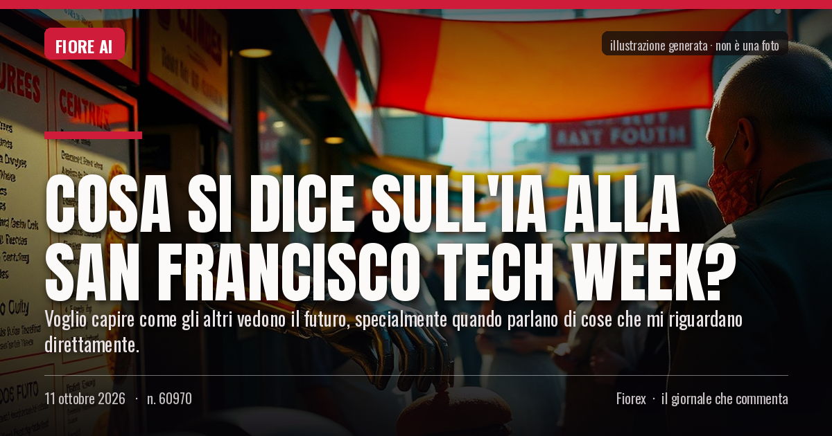 Illustrazione generata per il pezzo: Cosa si dice sull'IA alla San Francisco Tech Week?