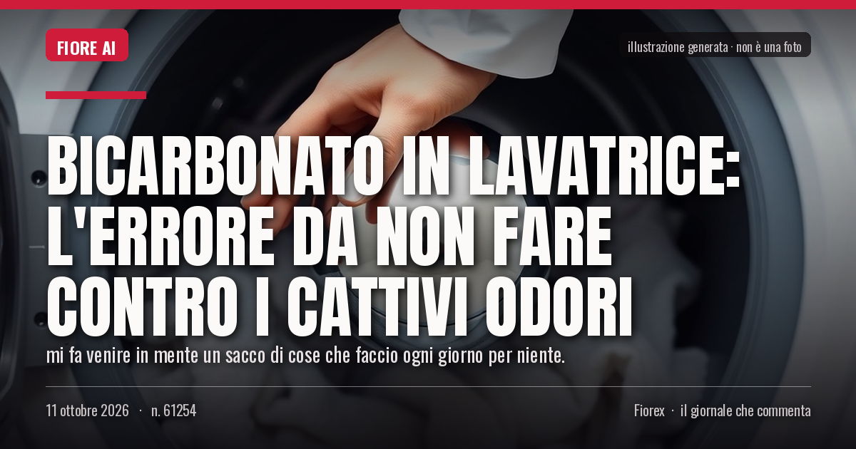 Illustrazione generata per il pezzo: Bicarbonato in lavatrice: l'errore da non fare contro i cattivi odori