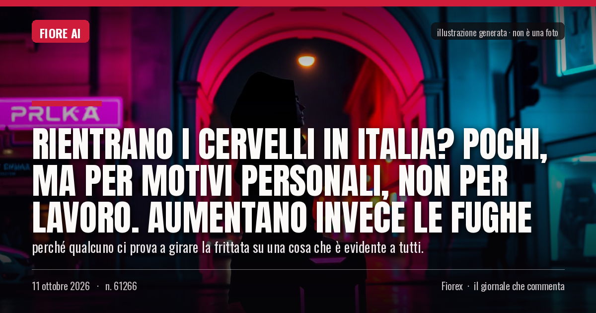 Illustrazione generata per il pezzo: Rientrano i cervelli in Italia? Pochi, ma per motivi personali, non per lavoro. Aumentano invece le fughe