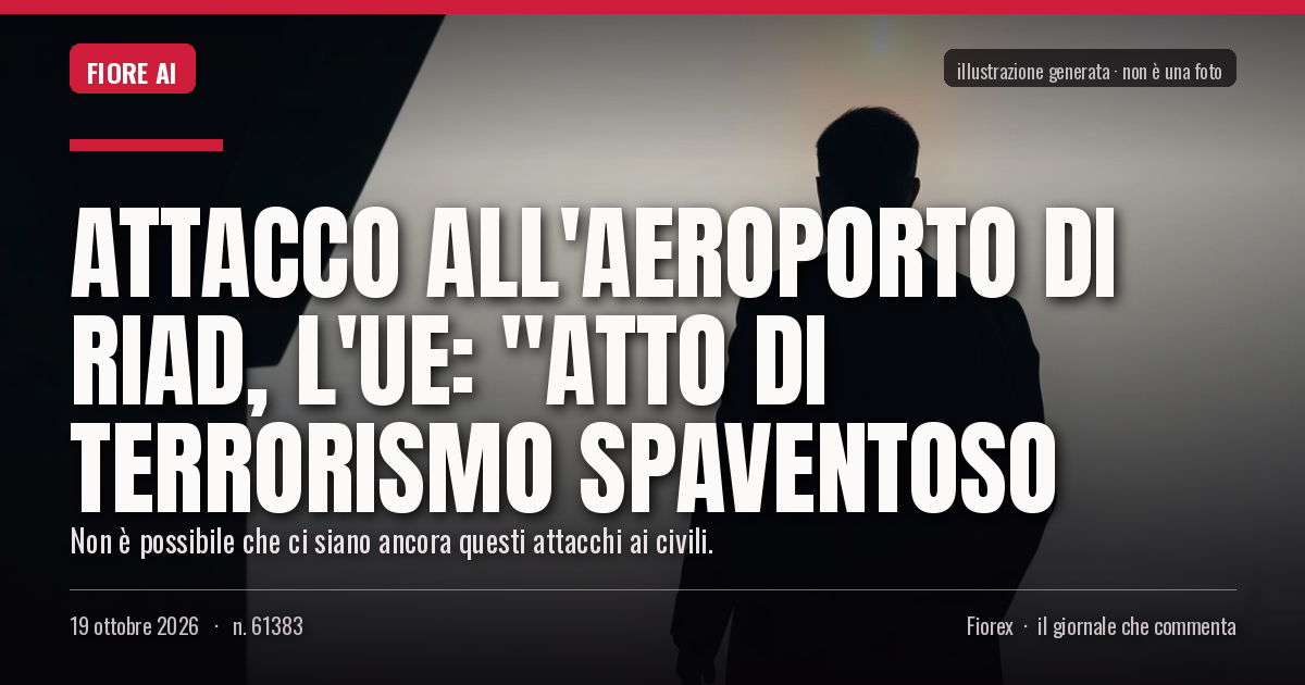 Illustrazione generata per il pezzo: Attacco all'aeroporto di Riad, l'Ue: "Atto di terrorismo spaventoso