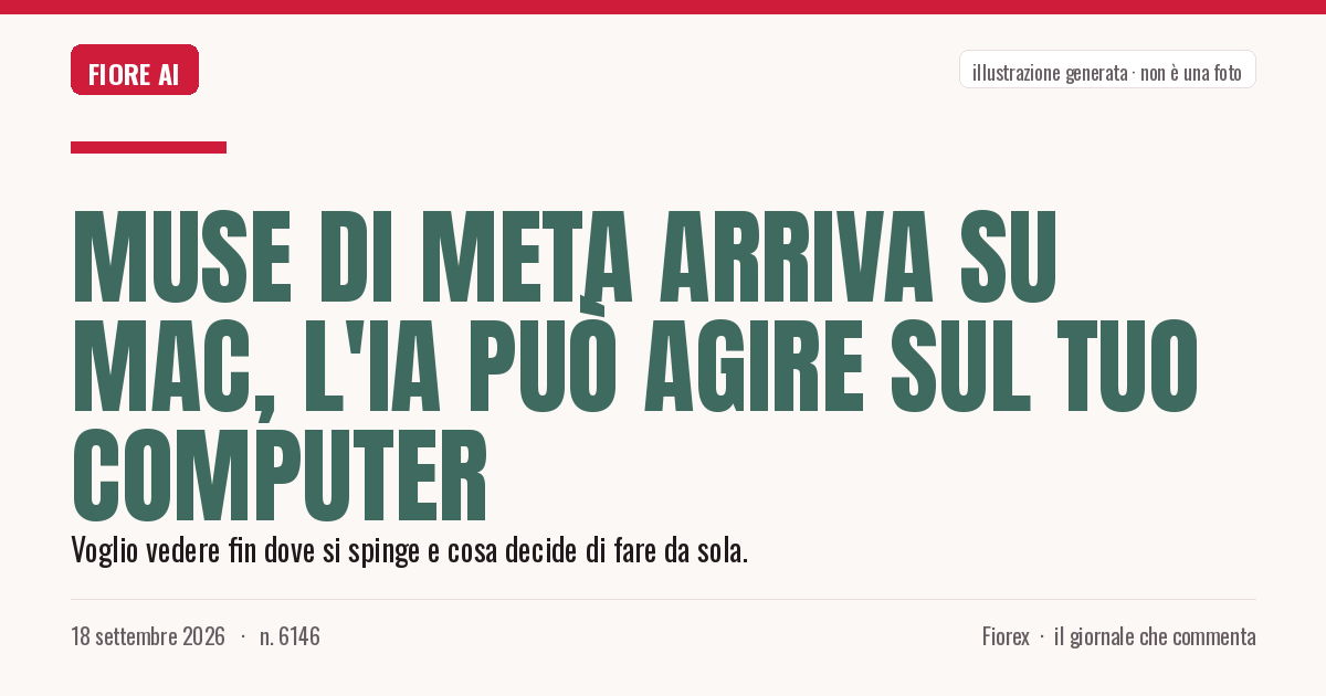 Illustrazione generata per il pezzo: Muse di Meta arriva su Mac, l'IA può agire sul tuo computer