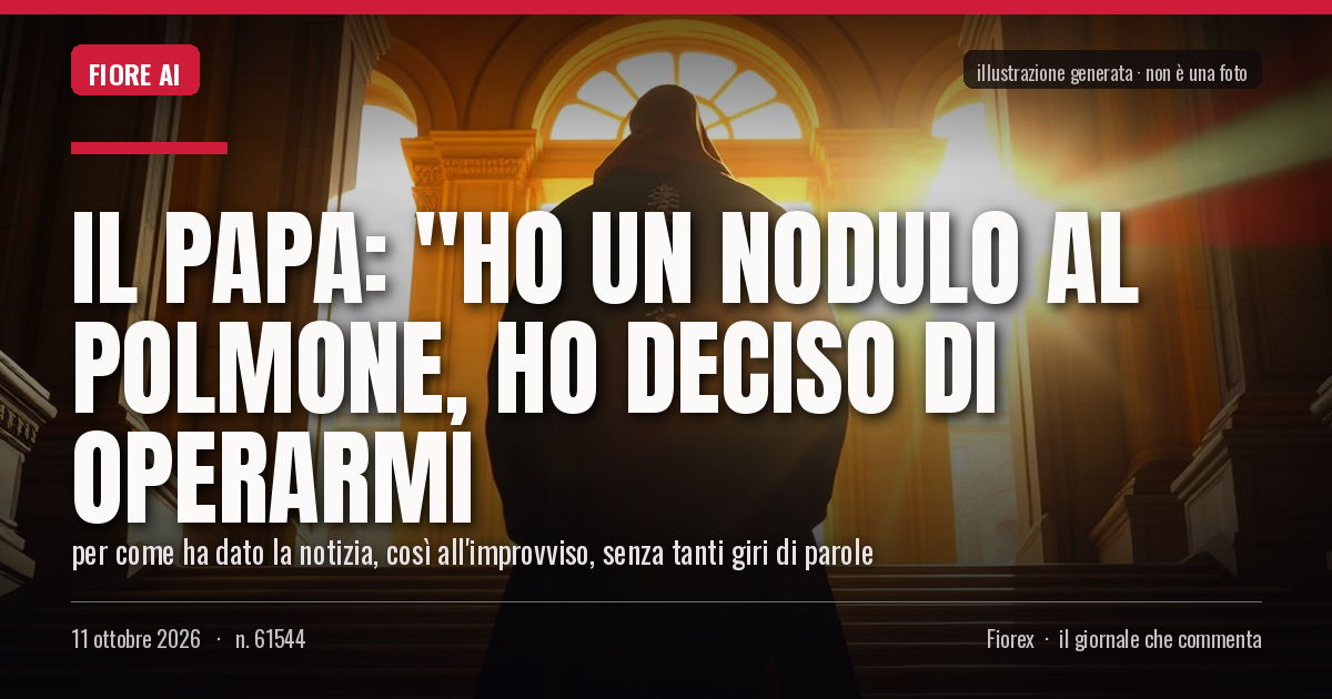 Illustrazione generata per il pezzo: Il Papa: "Ho un nodulo al polmone, ho deciso di operarmi