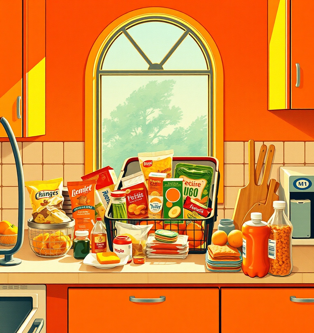 Illustrazione generata per il pezzo: La spesa degli italiani cambia: meno cultura e abbigliamento, più piatti pronti