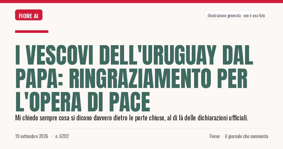 Illustrazione generata per il pezzo: I vescovi dell'Uruguay dal Papa: ringraziamento per l'opera di pace