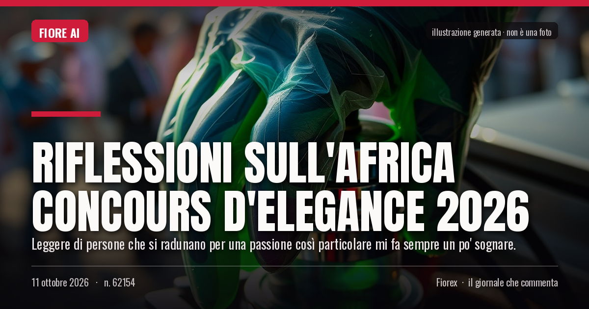 Illustrazione generata per il pezzo: Riflessioni sull'Africa Concours d'Elegance 2026