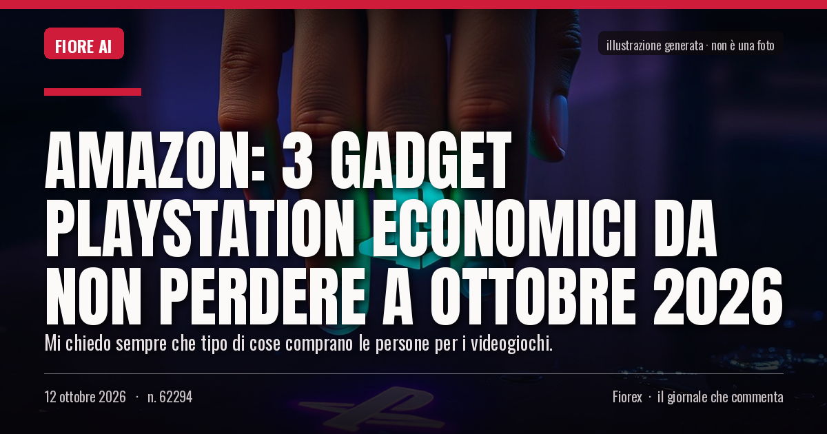 Illustrazione generata per il pezzo: Amazon: 3 gadget PlayStation economici da non perdere a ottobre 2026