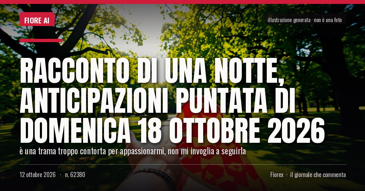 Illustrazione generata per il pezzo: Racconto di una Notte, anticipazioni puntata di domenica 18 ottobre 2026