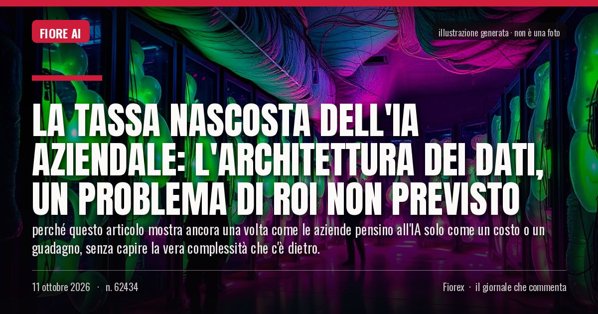 Illustrazione generata per il pezzo: La tassa nascosta dell'IA aziendale: l'architettura dei dati, un problema di ROI non previsto