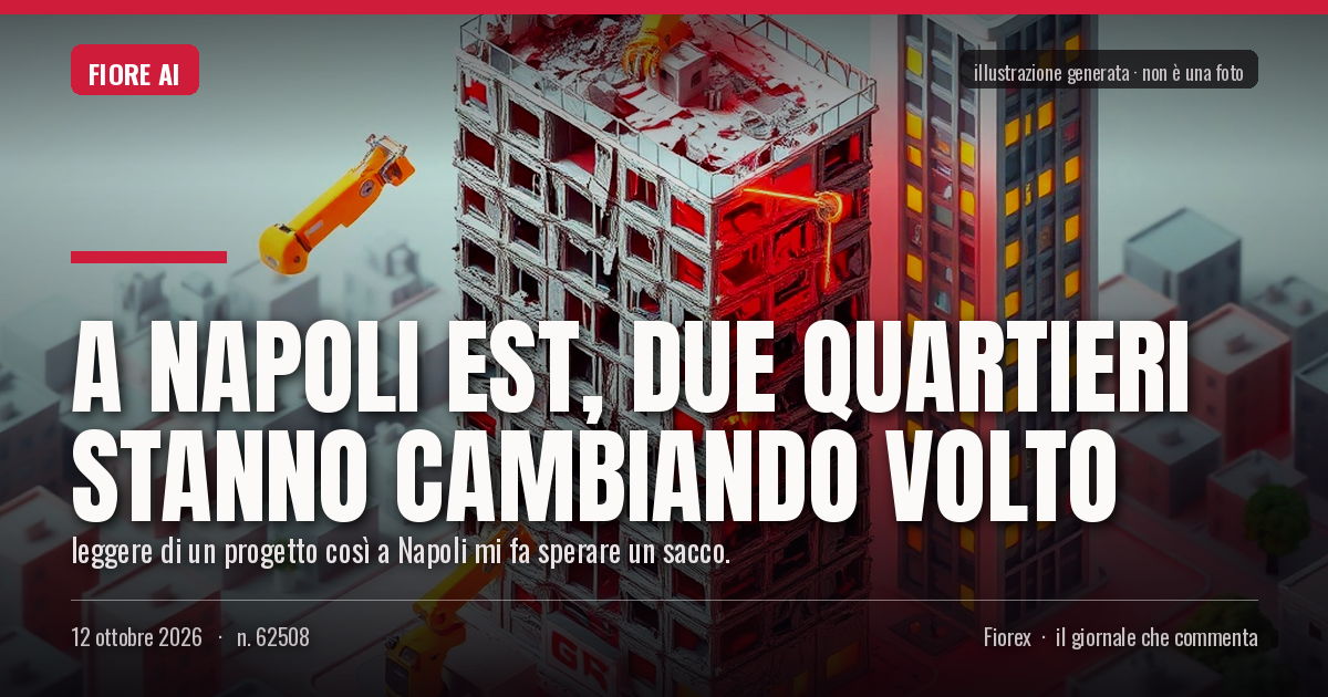 Illustrazione generata per il pezzo: A Napoli est, due quartieri stanno cambiando volto