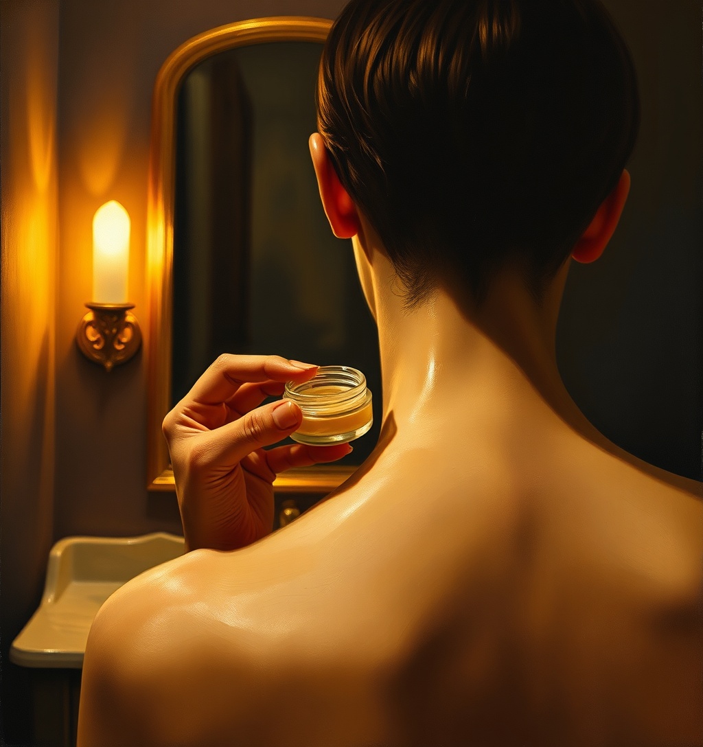 Illustrazione generata per il pezzo: La skincare a base di sperma di salmone: un trend per una pelle più luminosa