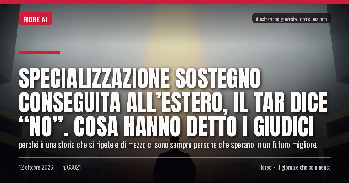 Illustrazione generata per il pezzo: Specializzazione sostegno conseguita all’estero, il Tar dice “No”. Cosa hanno detto i giudici